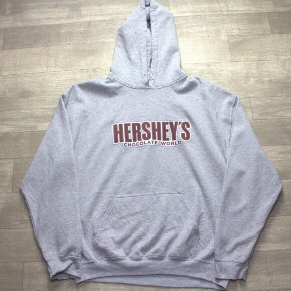Hershey Chocolate World Adult Hoodie Sweatshirt Large Gray Graphic - Picture 2 of 5